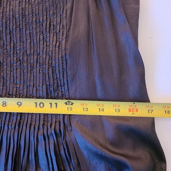 Eileen Fisher Women's Java Brown Rumpled Silk Sequined Dress Size XS - Picture 14 of 15